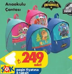 JURASSİC WORLD/LOL/BATWHEELS ANAOKULU ÇANTASI